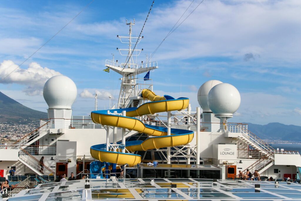 Kids enjoying a waterslide on a Royal Caribbean cruise ship
